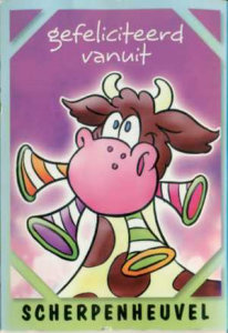 Bruin-witte koe uit Scherpenheuvel (ansichtkaart)